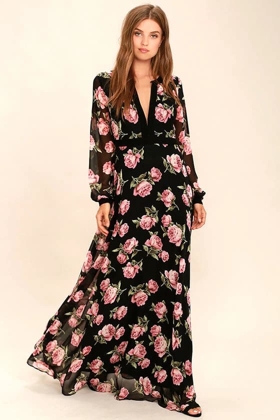 Heritage Rose Print Dress detail 3