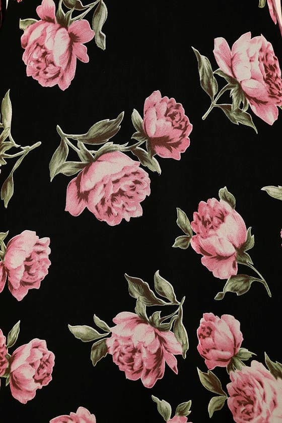Heritage Rose Print Dress detail 5